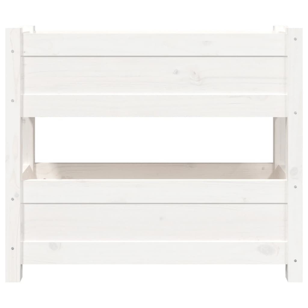 Plantenbak 77X25X66 Cm Massief Grenenhout Wit