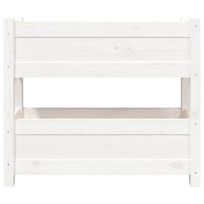 Plantenbak 77X25X66 Cm Massief Grenenhout Wit