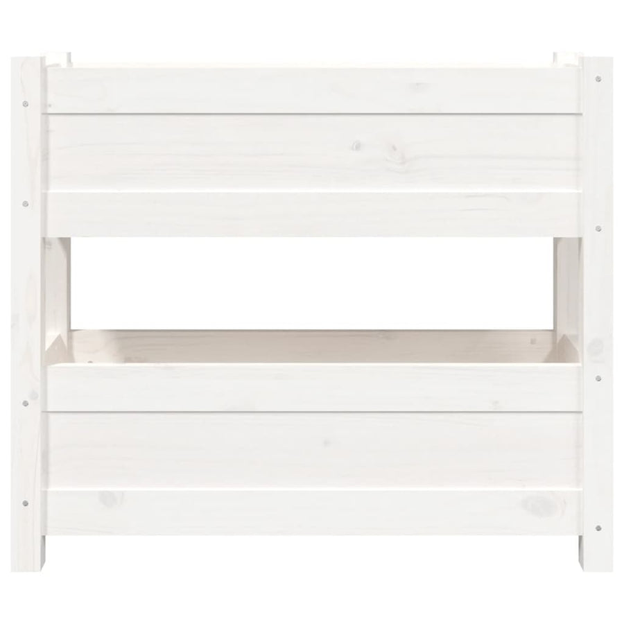 Plantenbak 77X25X66 Cm Massief Grenenhout Wit