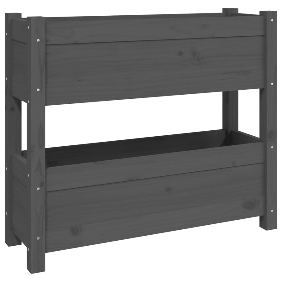 Plantenbak 77X25X66 Cm Massief Grenenhout Grijs