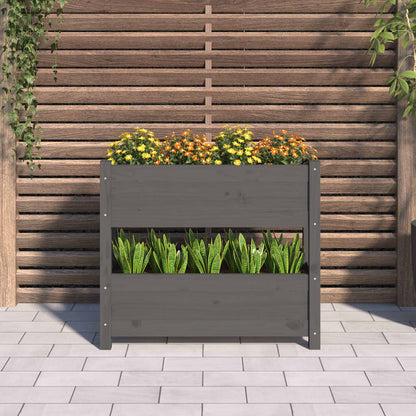 Plantenbak 77X25X66 Cm Massief Grenenhout Grijs