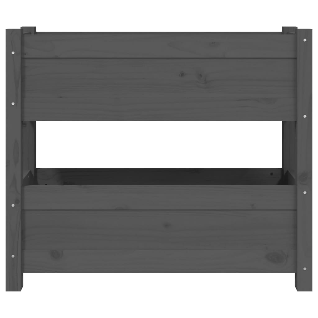 Plantenbak 77X25X66 Cm Massief Grenenhout Grijs