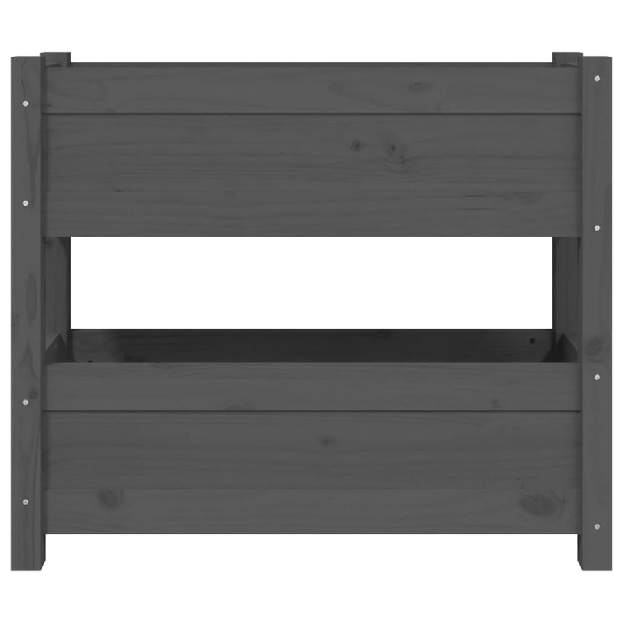 Plantenbak 77X25X66 Cm Massief Grenenhout Grijs