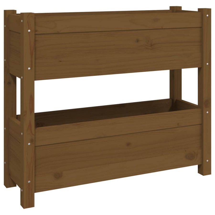 Plantenbak 77X25X66 Cm Massief Grenenhout Honingbruin