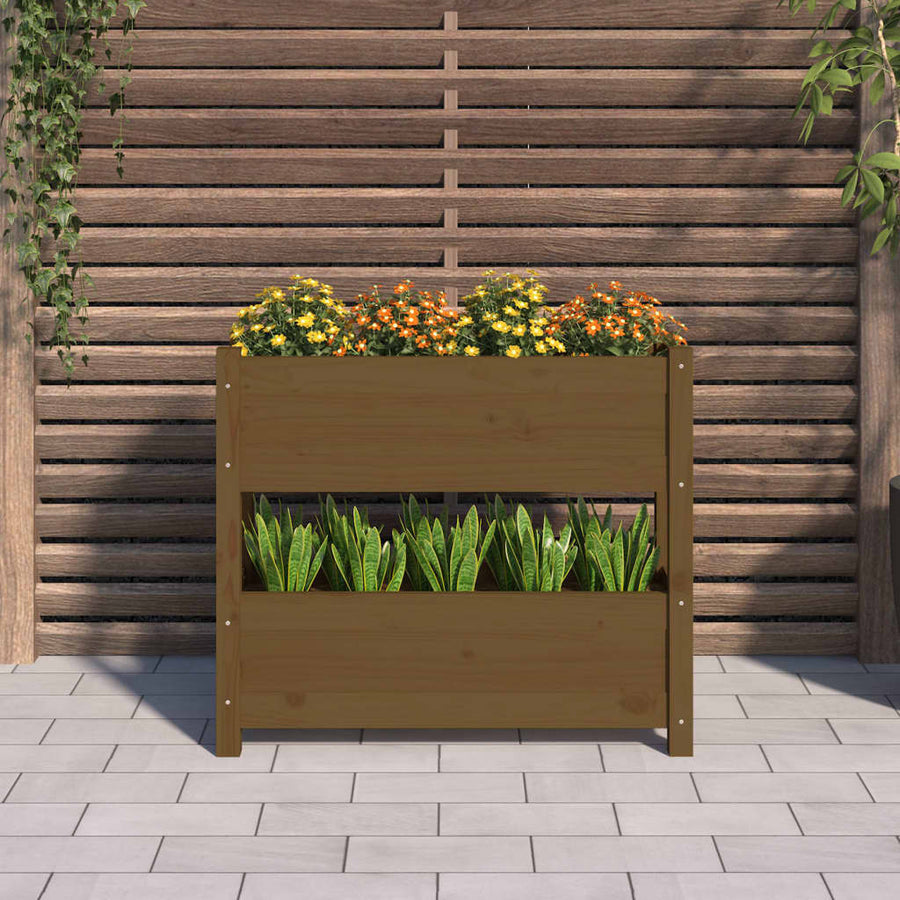 Plantenbak 77X25X66 Cm Massief Grenenhout Honingbruin