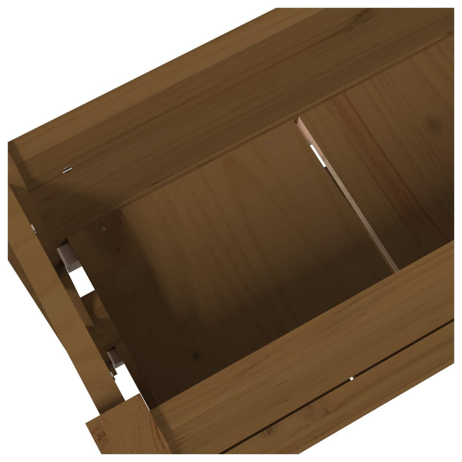 Plantenbak 77X25X66 Cm Massief Grenenhout Honingbruin