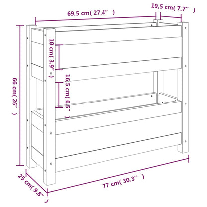Plantenbak 77X25X66 Cm Massief Grenenhout Honingbruin