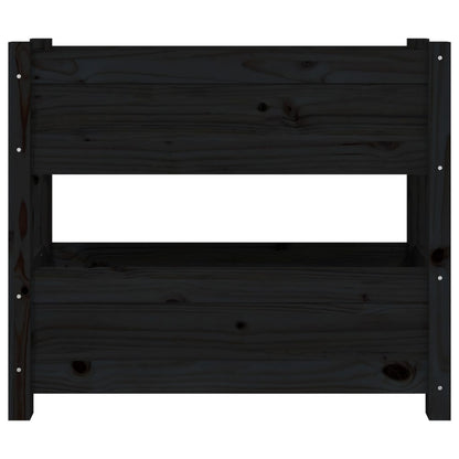 Plantenbak 77X25X66 Cm Massief Grenenhout Zwart