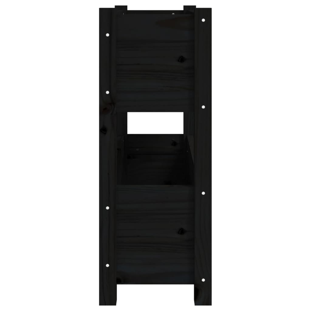 Plantenbak 77X25X66 Cm Massief Grenenhout Zwart