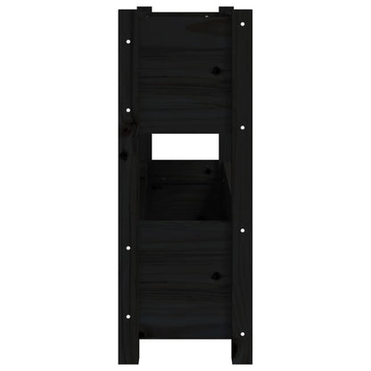 Plantenbak 77X25X66 Cm Massief Grenenhout Zwart
