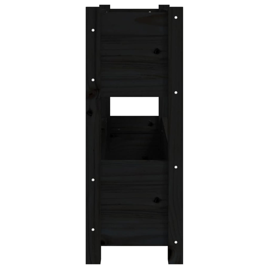 Plantenbak 77X25X66 Cm Massief Grenenhout Zwart
