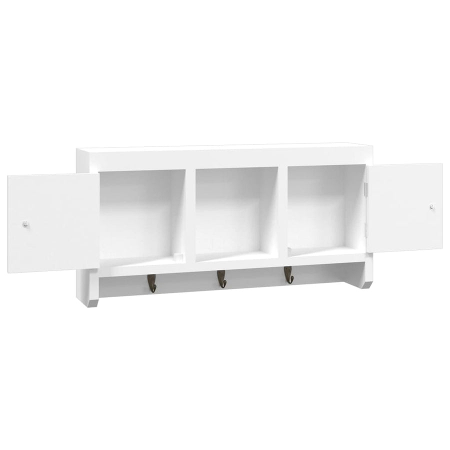 Sleutelkastje 40X8,5X20 Cm Bewerkt Hout En Staal Wit