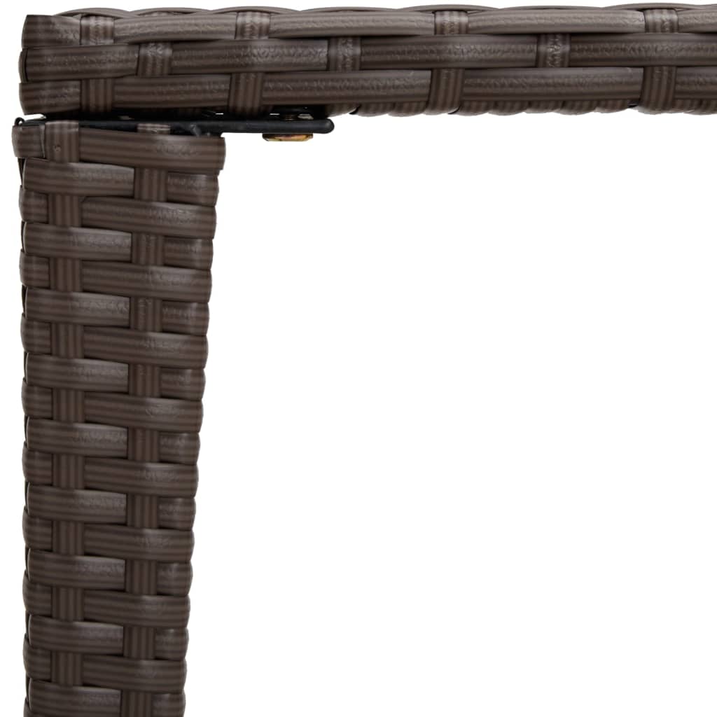 Tafeltjesset 3 St Poly Rattan Bruin