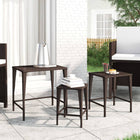 Tafeltjesset 3 stuks poly rattan bruin
