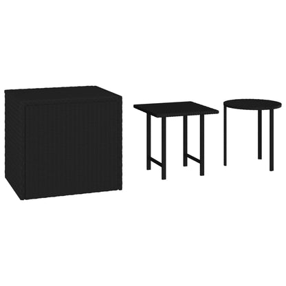 Bijzettafels Poly Rattan Zwart