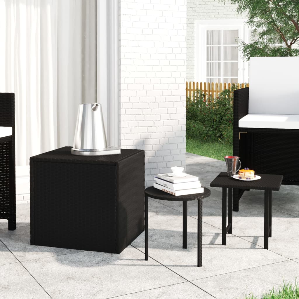 Bijzettafels Poly Rattan Zwart