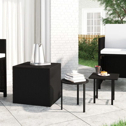 Bijzettafels Poly Rattan Zwart