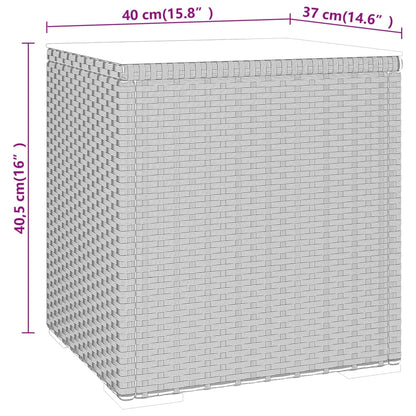 Bijzettafel 40X37X40,5 Cm Poly Rattan En Gehard Glas Zwart