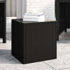 Bijzettafel 40x37x40.5 cm poly rattan glas zwart