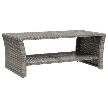 Salontafel 100X50X40 Cm Poly Rattan Grijs