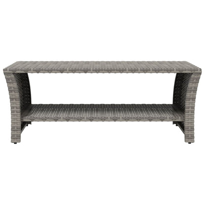 Salontafel 100X50X40 Cm Poly Rattan Grijs
