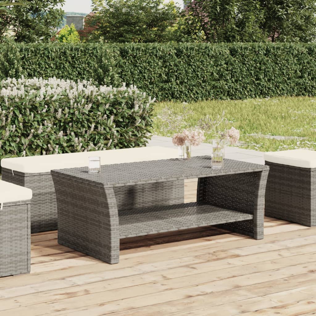 Salontafel 100X50X40 Cm Poly Rattan Grijs
