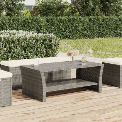 Salontafel 100X50X40 Cm Poly Rattan Grijs