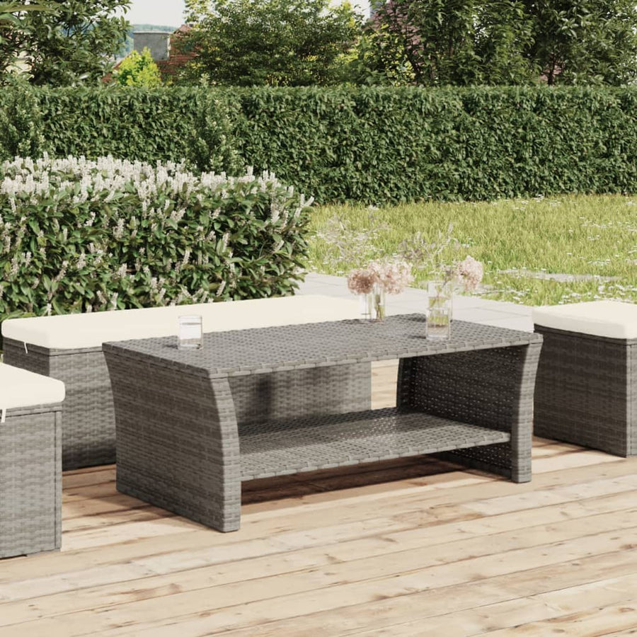 Salontafel 100X50X40 Cm Poly Rattan Grijs