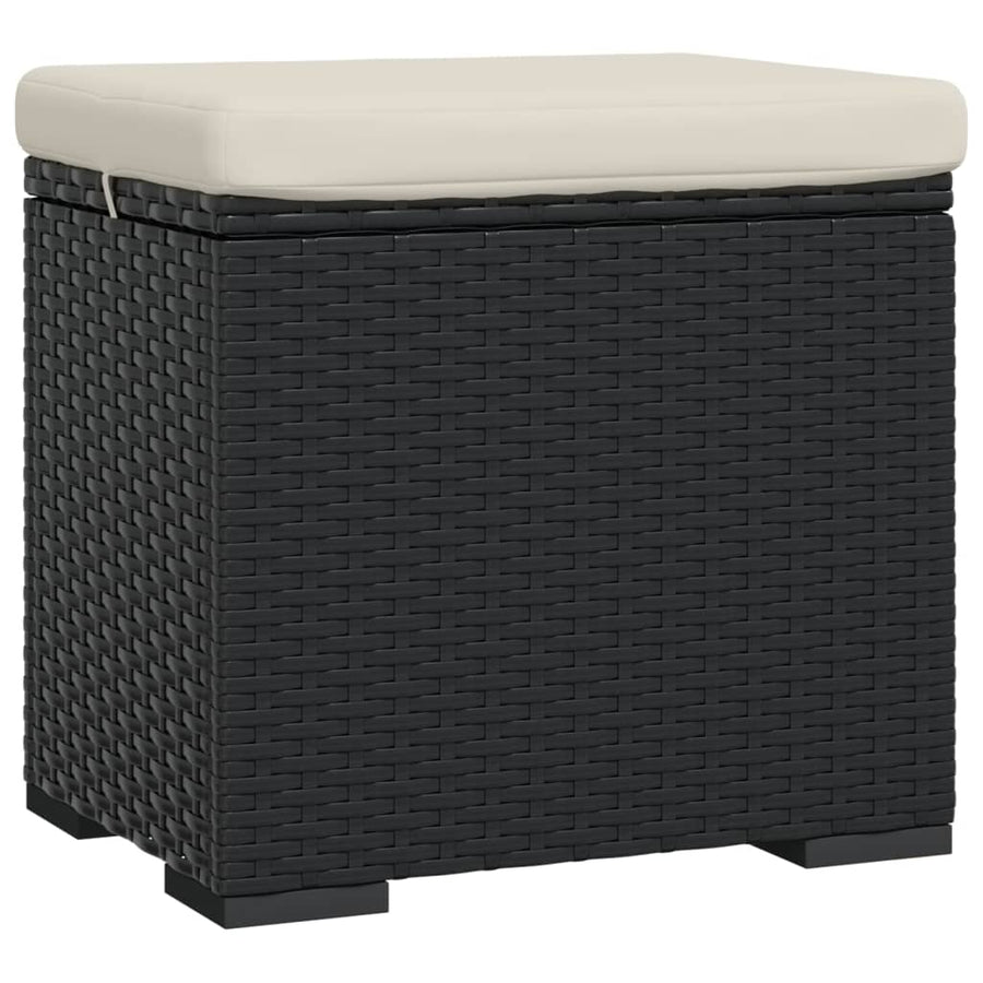 Hocker Met Kussen 40X30X40 Cm Poly Rattan 1
