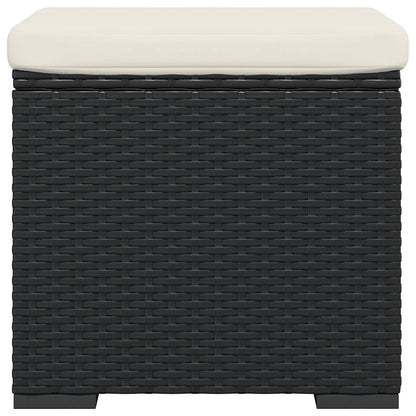 Hocker Met Kussen 40X30X40 Cm Poly Rattan 1
