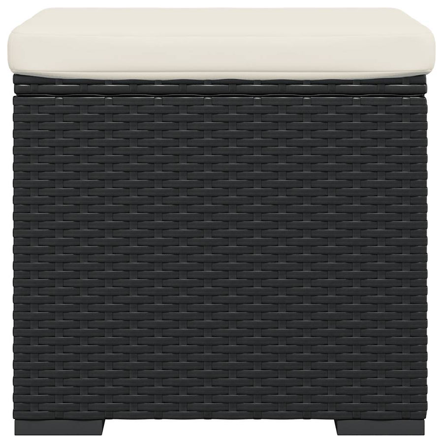 Hocker Met Kussen 40X30X40 Cm Poly Rattan 1