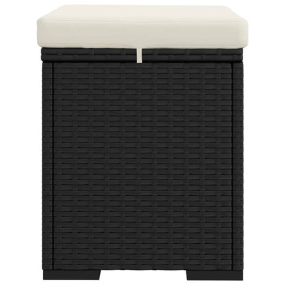 Hocker Met Kussen 40X30X40 Cm Poly Rattan 1