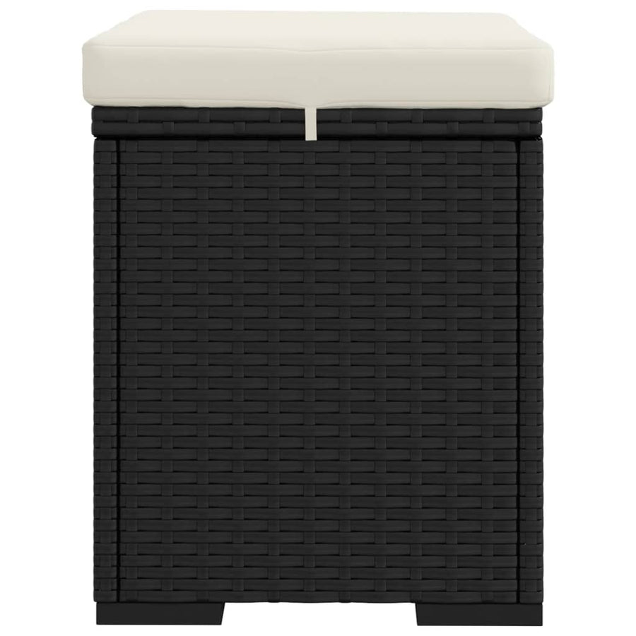 Hocker Met Kussen 40X30X40 Cm Poly Rattan 1