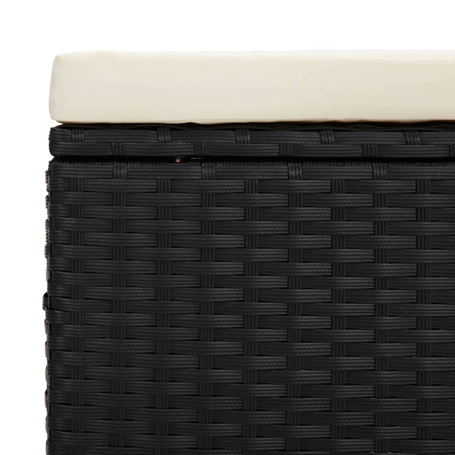 Hocker Met Kussen 40X30X40 Cm Poly Rattan 1