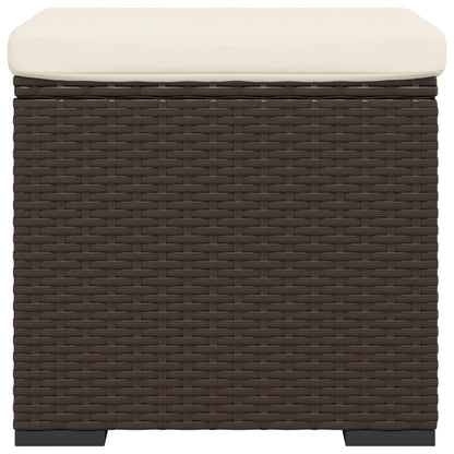 Hocker Met Kussen 40X30X40 Cm Poly Rattan 1