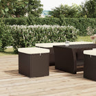 Hocker met kussen 40x30x40 cm poly rattan bruin