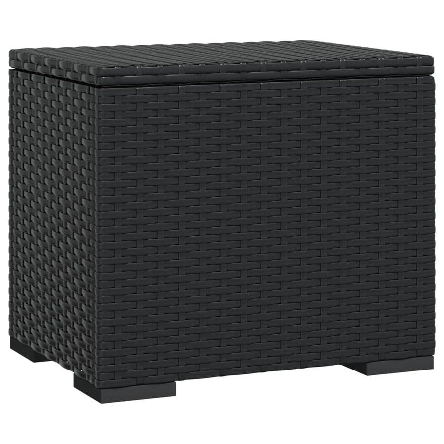 Hockers met kussens 2 st 40x30x40 cm poly rattan zwart