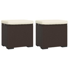 Hockers Met Kussens 40X30X40 Cm Poly Rattan 2
