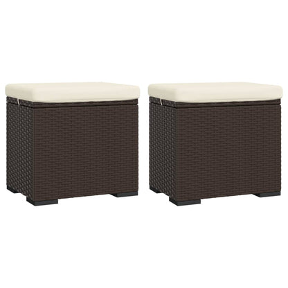 Hockers Met Kussens 40X30X40 Cm Poly Rattan 2