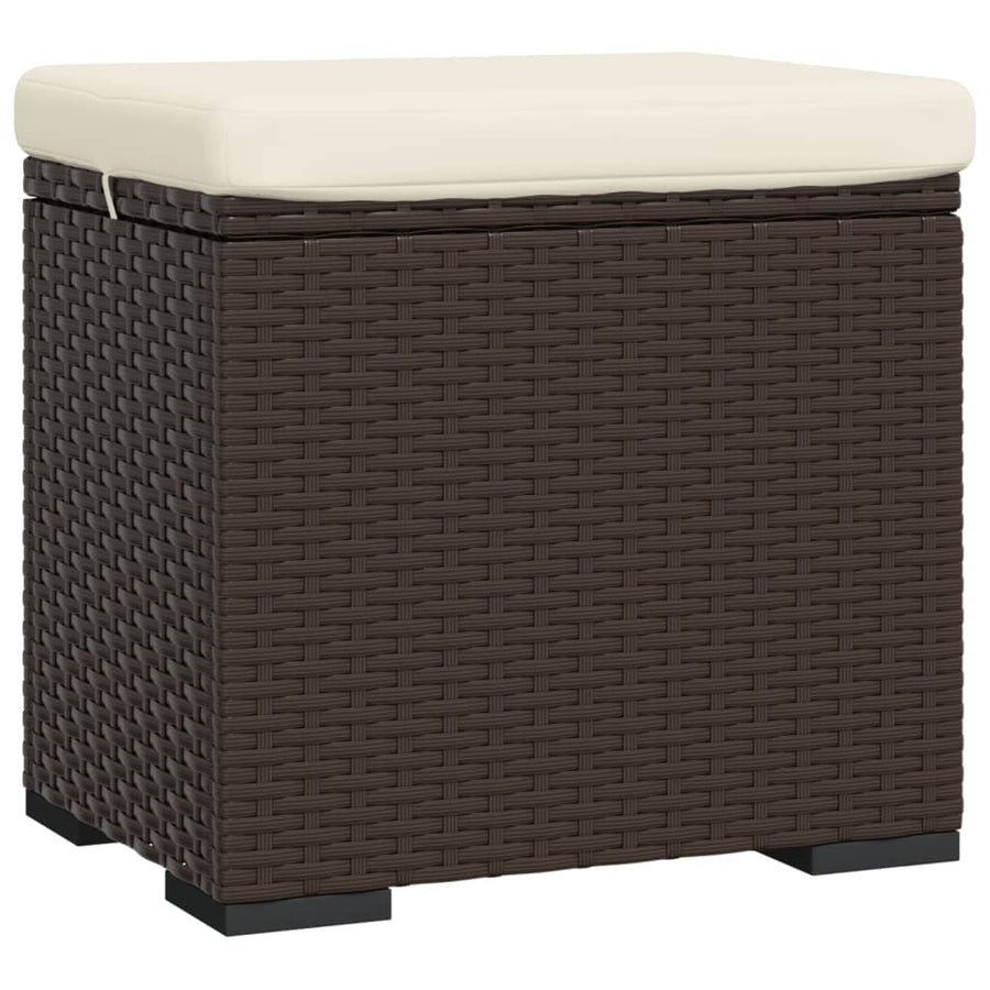 Hockers Met Kussens 40X30X40 Cm Poly Rattan 2