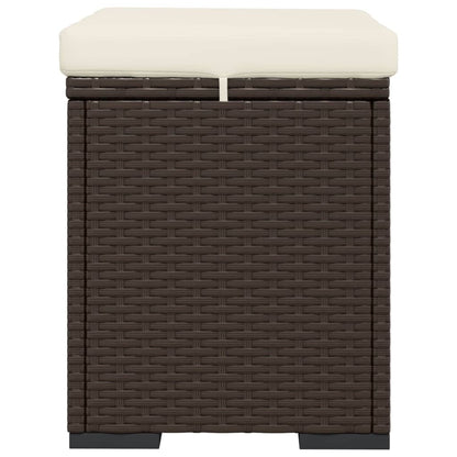 Hockers Met Kussens 40X30X40 Cm Poly Rattan 2