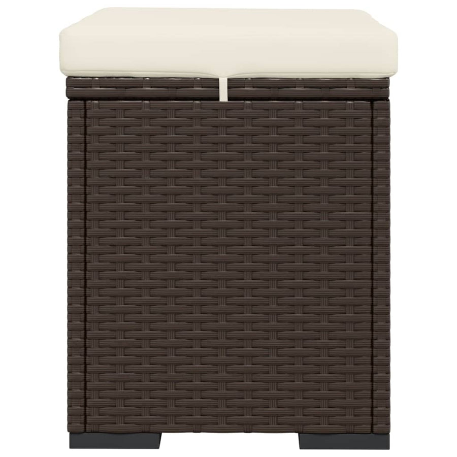 Hockers Met Kussens 40X30X40 Cm Poly Rattan 2