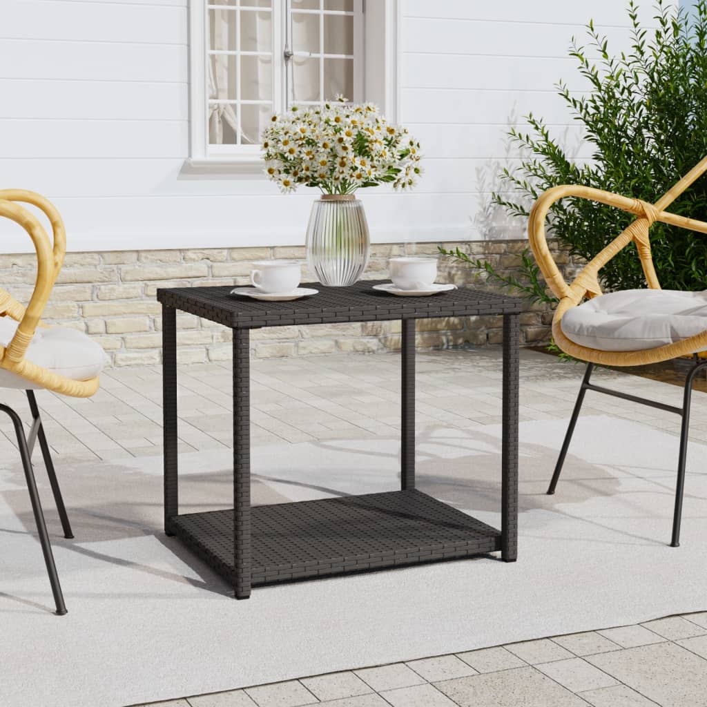 Bijzettafel 55X45X49 Cm Poly Rattan Zwart