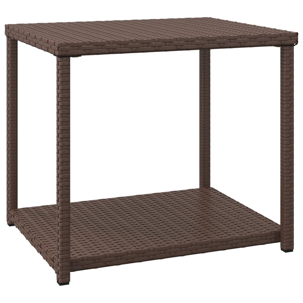 Bijzettafel 55X45X49 Cm Poly Rattan Bruin