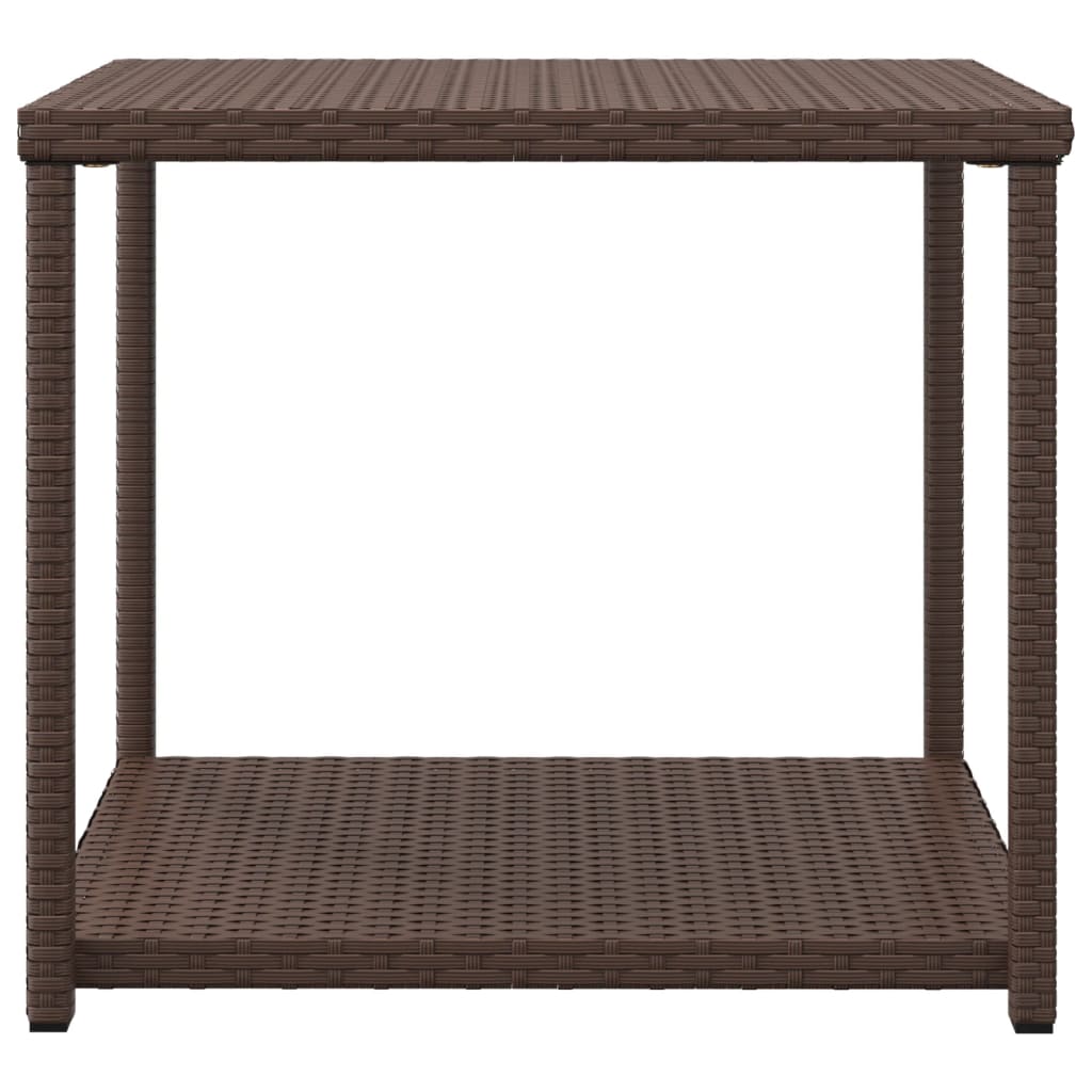Bijzettafel 55X45X49 Cm Poly Rattan Bruin