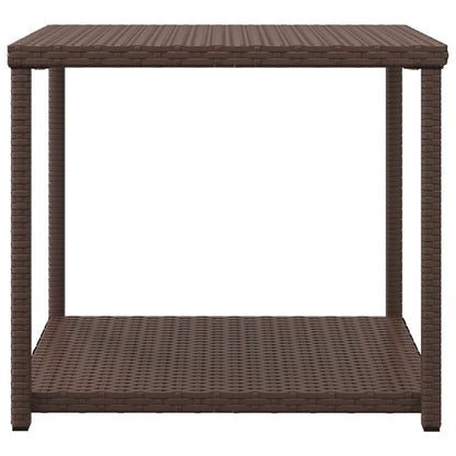 Bijzettafel 55X45X49 Cm Poly Rattan Bruin