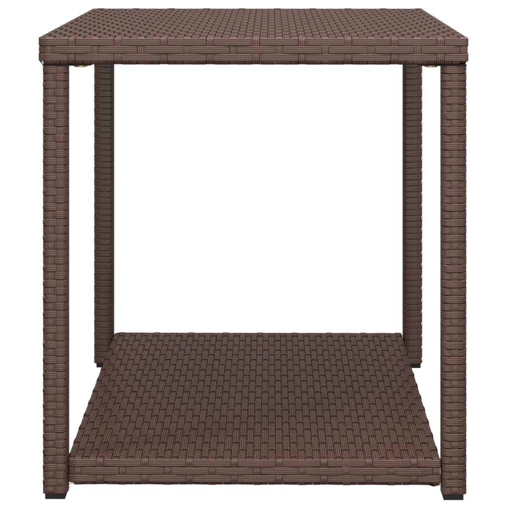 Bijzettafel 55X45X49 Cm Poly Rattan Bruin