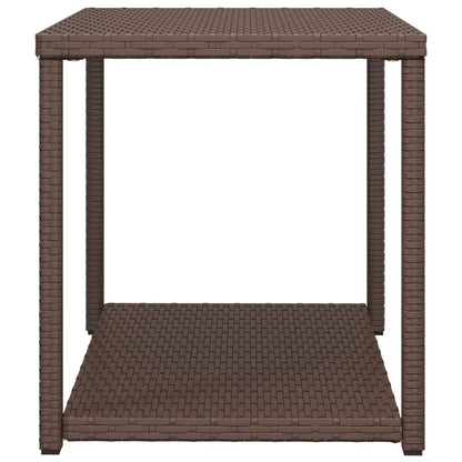 Bijzettafel 55X45X49 Cm Poly Rattan Bruin