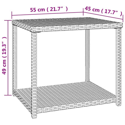 Bijzettafel 55X45X49 Cm Poly Rattan Bruin