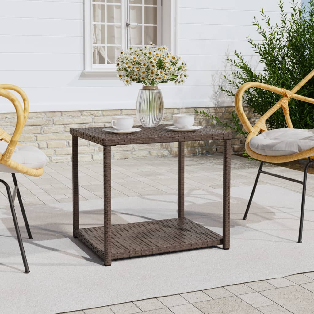 Bijzettafel 55X45X49 Cm Poly Rattan Bruin